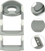 EXTRALINK KIDS NAKŁADKA NA SEDES ZE STOPNIEM DO NAUKI WC DLA DZIECI DRABINKA DO DESKI NA TOALETĘ SZARA - imagine 3