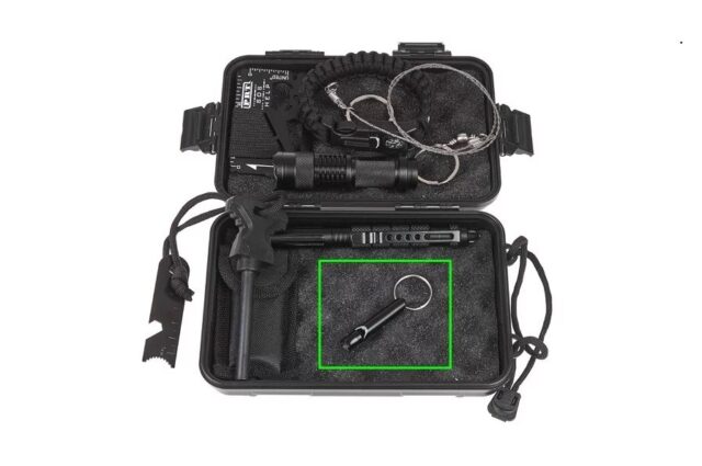 Survival whistle GUARD WHISTLE aluminium Black (YC-010-BL) - imagine 4