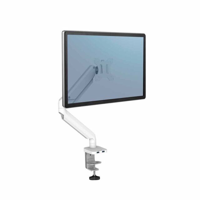 Fellowes Ergonomics Arm for 1 Monitor Platinum Series  White - imagine 2