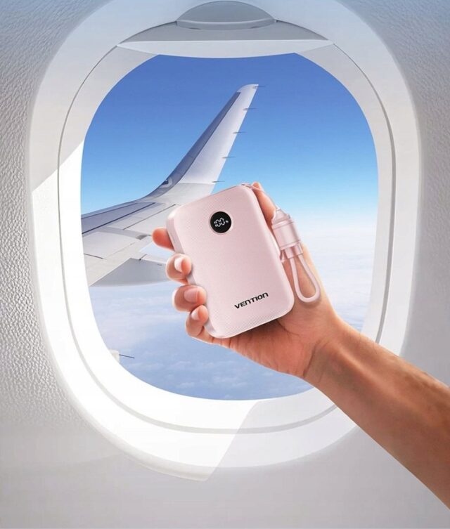 Powerbank Vention 20000mAh 2 x USB-C 1x USB-A z wyświetlaczem 22 5W niebieski - imagine 4