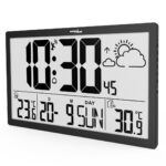 GreenBlue GB218 Extra Large LCD Wall Clock with Weather Station Temperature and Date Display - imagine 7