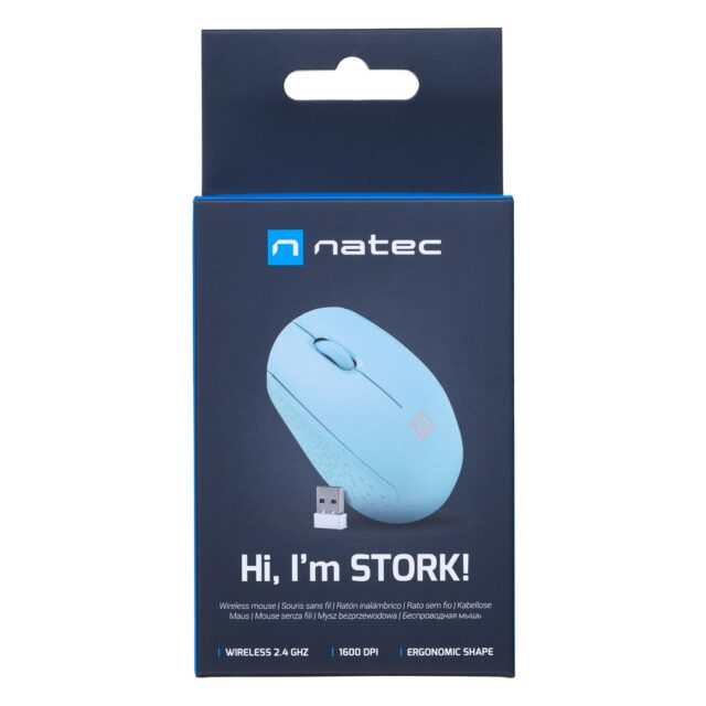 NATEC STORK mouse Home Ambidextrous RF Wireless + USB Type-A Optical 1600 DPI - imagine 8