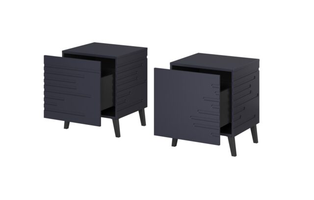 Bedside table NOVA 44x40x52 navy blue matt - imagine 2
