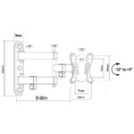 Maclean MC-417 Full Motion TV Monitor Wall Mount 13-32  30kg max. VESA 100x100 Black Powder Coated Universal Holder Bracket Adjustable Wall Distance Rotating Tilting - imagine 3