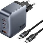 Ładowarka Vention 100W GaN 1x USB-A 3x USB-C + kabel USB-C do USB-C 1m