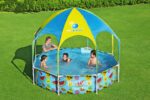 Bestway Steel Pro 2.44m x 51cm Splash-in-shade Play Pool  Orange/Yellow - imagine 9