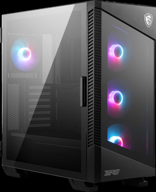 MSI MPG VELOX 100R Mid Tower Gaming Computer Case 'Black  4x 120mm ARGB Fans  1-6 ARGB Hub  ARGB light strip  USB Type-C  Tempered Glass  Center  E-ATX  ATX  mATX  mini-ITX' - imagine 4