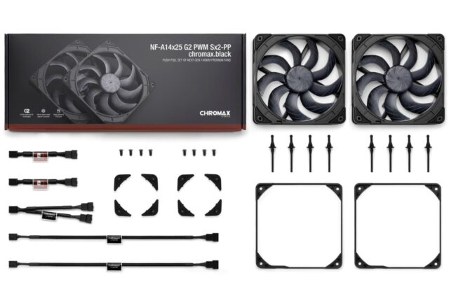 Wentylator NOCTUA 140mm NF-A14x25 G2 PWM Sx2 PP chromax black - imagine 3