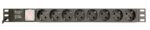 EnerGenie EG-PDU-014 Rack Power Distribution Unit (8 Schuko sockets  1U  16A  Schuko plug  3m  black color) - imagine 2