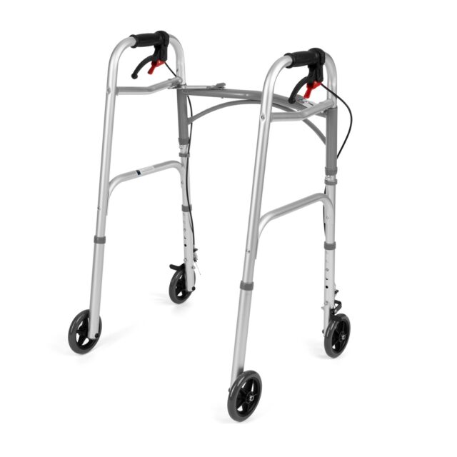 Four-wheeled wheelchair with brakes TIMAGO JMC-C 3223 Silver - imagine 5