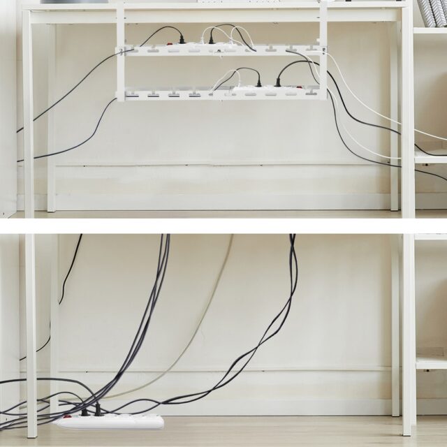 Maclean under-desk cable organizer  max. load 5kg  max. 728mm  2 levels  white  MC-102 W - imagine 5