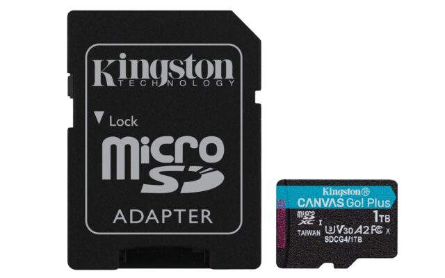 Kingston Technology 1TB microSDXC Canvas Go Plus Gen4 200MB/s A2 U3 V30 Card + Adapter - imagine 2
