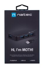 NATEC Hub USB 3.0 Moth (4 ports  black) - imagine 8
