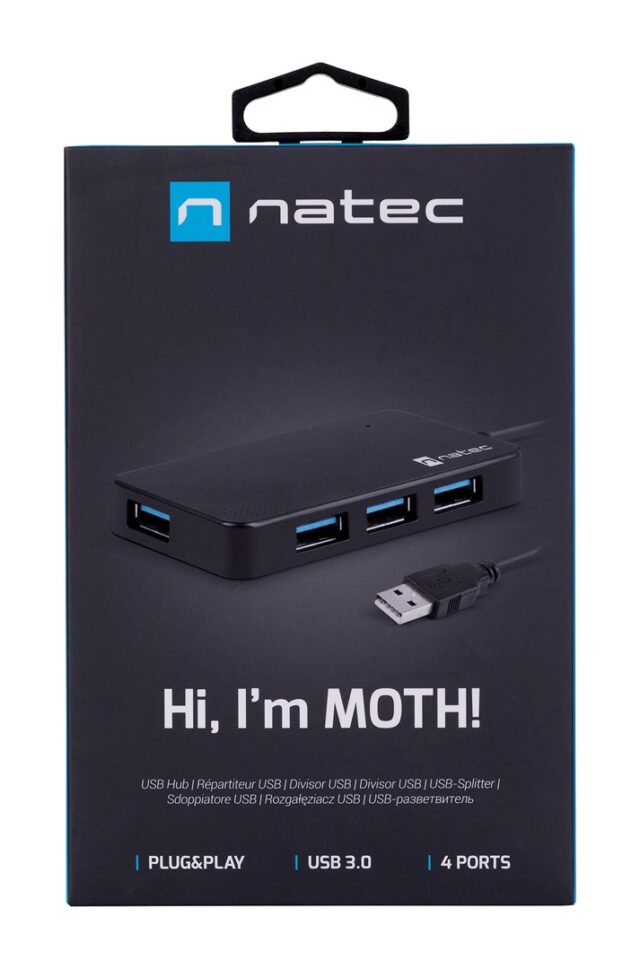 NATEC Hub USB 3.0 Moth (4 ports  black) - imagine 8