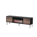 Cama CORTINA TV cabinet 180x40x60 black/walnut + black fireplace
