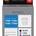 Activejet AEB-1285N Ink (replacement for Epson T1281  T1282  T1283  T1284; Supreme; 1 x 15 ml  3 x 13 ml; black  magenta  cyan  yellow)