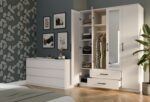Topeshop ROMANA 160 BIEL bedroom wardrobe/closet 11 shelves 4 door(s) White - imagine 6