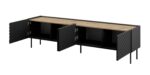 4D RTV cabinet ONDA 200x40x35-54 black (standing or wall mounted) - imagine 2