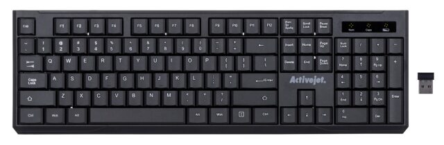 Activejet K-3911W Keyboard wireless black with 1x 1.5V AAA battery - imagine 3