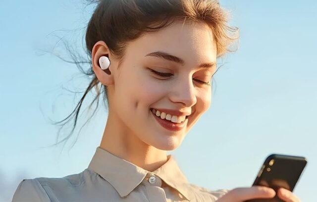 Bezprzewodowe słuchawki douszne Vention Donut-Shaped BT 5.3 IPX4 białe - imagine 4