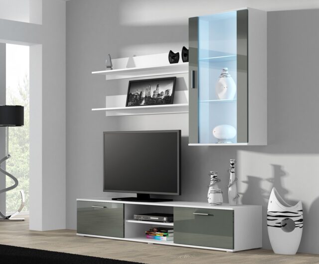 Cama TV stand SOHO 180 white/grey gloss - imagine 6