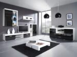 Cama bookcase SAMBA white/black gloss - imagine 3