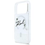 Case Karl Lagerfeld Liquid Glitter Karl  Script Logo MagSafe for iPhone 17 Pro transparent - imagine 6