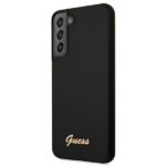 Guess GUHCS22MLSLMGBK S22+ S906 black hardcase Silicone Script Metal Logo - imagine 2