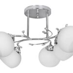 Classic chandelier pendant ceiling lamp Activejet IRMA nickel 5xE27 for living room