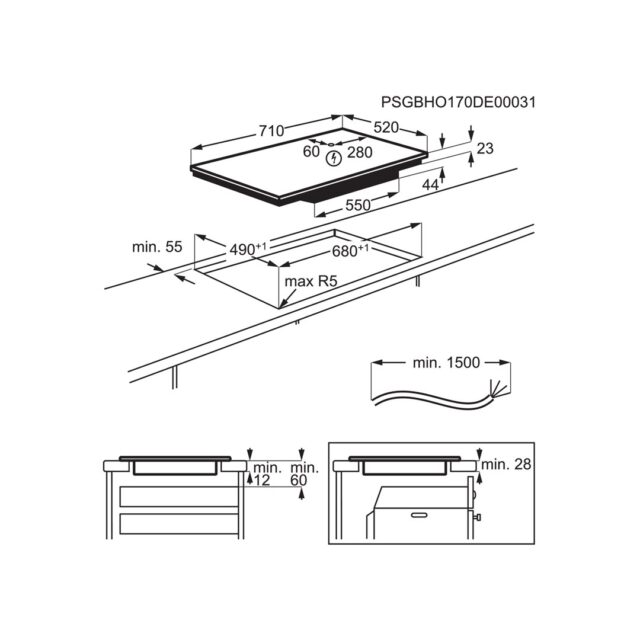Electrolux EIV734 Black Built-in 68 cm Zone induction hob 4 zone(s) - imagine 9