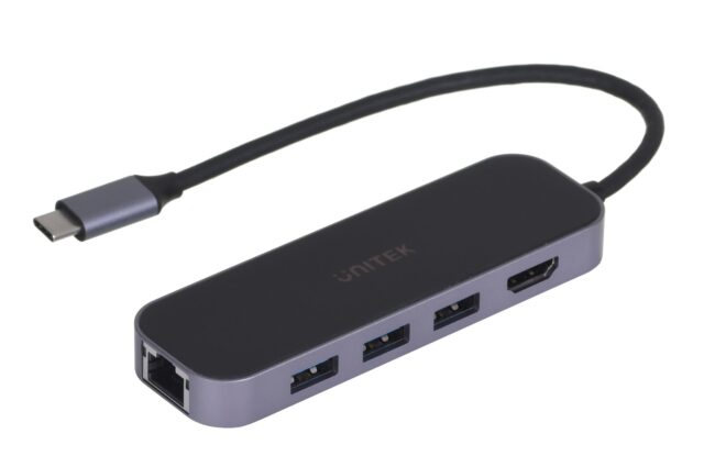 UNITEK HUB USB-C 3.1 RJ-45 3XUSB-A HDMI 4K PD100W - imagine 2