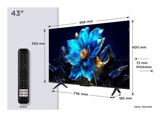 TCL P79K 43P79K TV 109.2 cm (43 ) 4K Ultra HD Smart TV Wi-Fi Metallic 350 cd/m2 - imagine 2