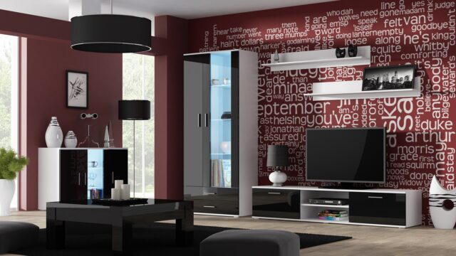 Cama TV stand SOHO 180 white/black gloss - imagine 6