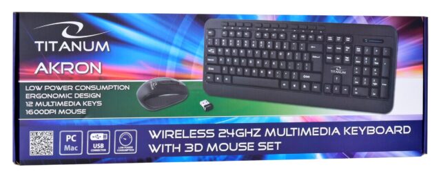 TITANUM TK109 Wireless set - USB keyboard + mouse Black - imagine 6