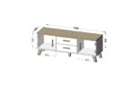 Cama RTV stand LOTTA 140cm white + sonoma oak - imagine 2