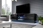 Cama TV cabinet QIU 200 MDF black gloss/black gloss - imagine 5