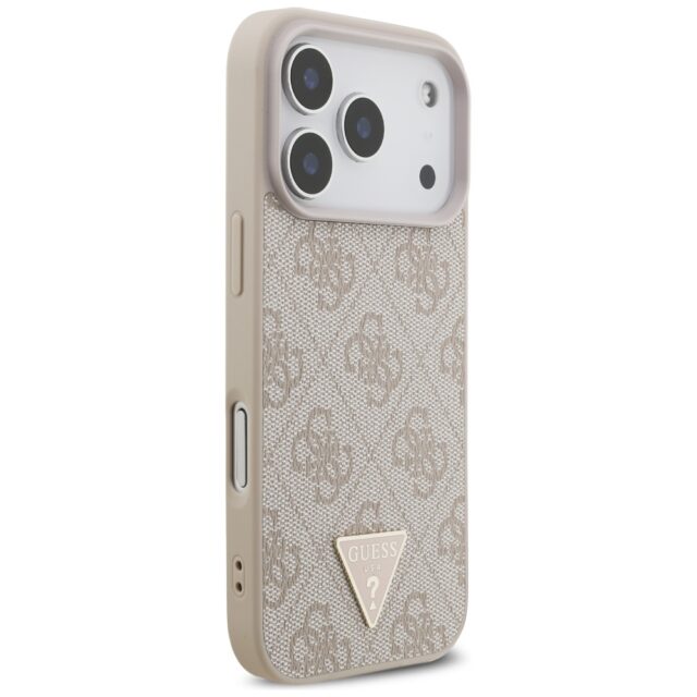 Case Guess 4G Strap Triangle Logo        MagSafe for iPhone 17 Pro pink - imagine 4