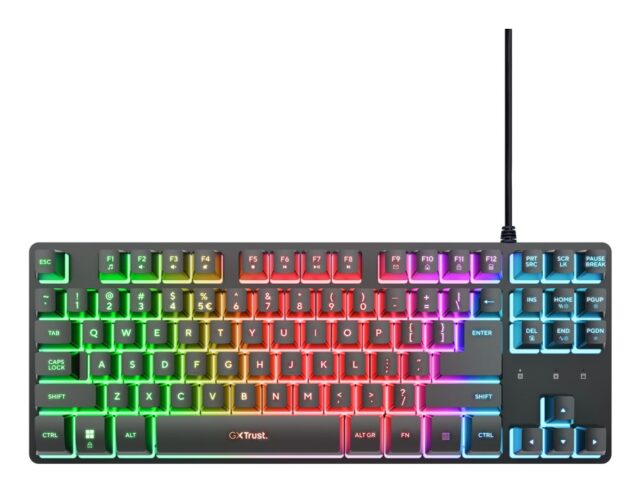 Trust GXT 833 Thado TKL keyboard Gaming USB QWERTY US English Black - imagine 3
