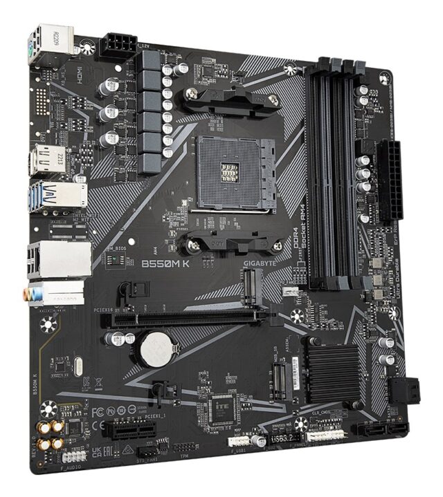 GIGABYTE B550M K Motherboard - AMD Ryzen 5000 CPUs  up to 4733MHz DDR4  1xPCIe 4.0 + 1xPCIe 3.0 M.2  1GbE LAN  USB 3.2 Gen 1 - imagine 4