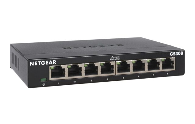 NETGEAR GS308-300PES network switch Unmanaged L2 Gigabit Ethernet (10/100/1000) Black - imagine 2