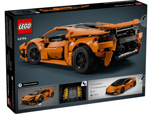 LEGO TECHNIC 42196 Lamborghini Huracán Tecnica Orange - imagine 2