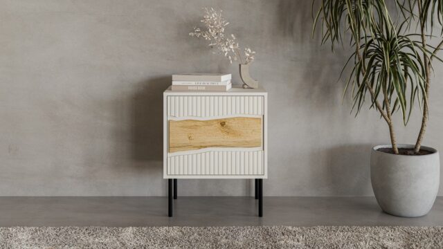 Cama Bedside cabinet  2 pcs. INSERTO 50x40x61.5 cashmere + LED - imagine 6