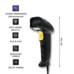 Qoltec 50876 Laser scanner 1D | USB | Black - imagine 3