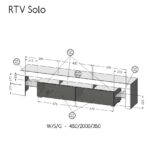 TV SOLO cabinet 200x45x35 grey/gloss grey - imagine 2