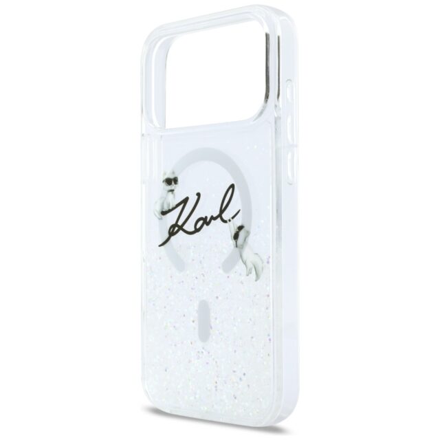 Case Karl Lagerfeld Liquid Glitter Karl  Script Logo MagSafe for iPhone 17 Pro Max transparent - imagine 6