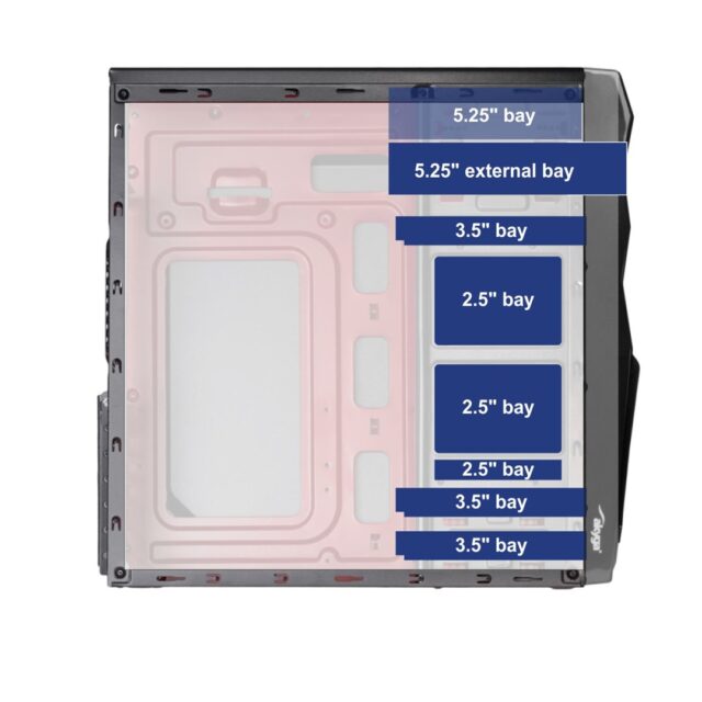 Akyga ' ak995bk PC ATX Nero Midi Tower Black - imagine 6