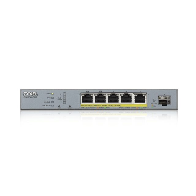 Zyxel GS1350-6HP-EU0101F network switch Managed L2 Gigabit Ethernet (10/100/1000) Power over Ethernet (PoE) Grey - imagine 5