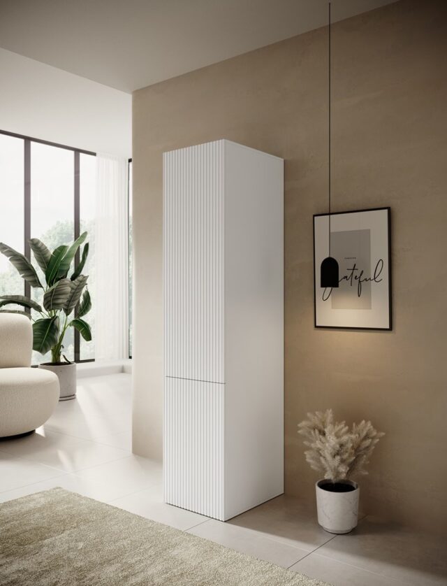 Wardrobe PAFOS 1D 45x55.5x198.5 white matt - imagine 3