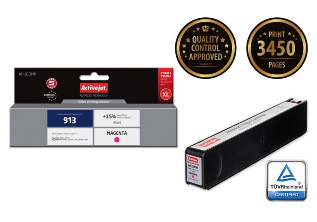 Activejet AH-913MR ink (replacement for HP 913 F6T78AE; Premium; 45 ml; magenta) - imagine 2