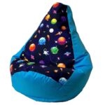 Sako bag pouffe pear print blue planets L 105 x 80 cm